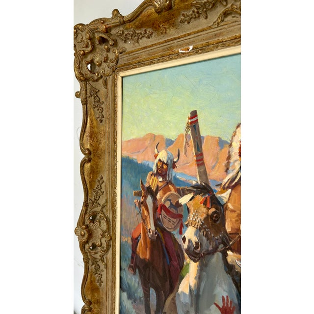 1960s Nicholas Firfires, American "The War Chief" Original Oil Painting For Sale - Image 10 of 18