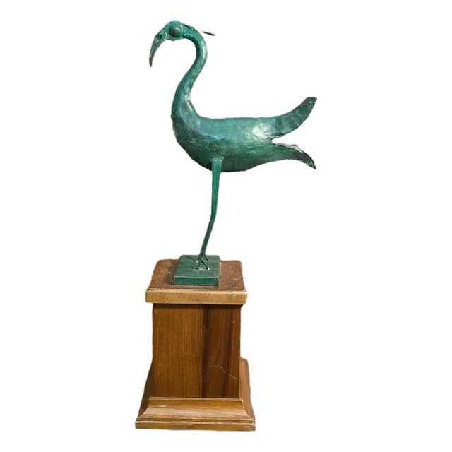 Metal Sculpture of Heron, 20th Century For Sale