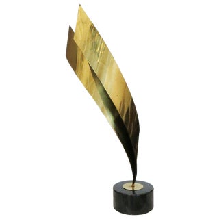Post Modern Abstract Brass Table Sculpture by Curtis Jere, 1984 For Sale