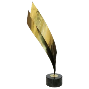 Post Modern Abstract Brass Table Sculpture by Curtis Jere, 1984