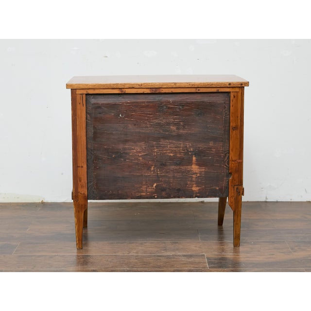 English 19th Century Mahogany Bow Front Chest with Flame Veneer, Two Drawers For Sale - Image 10 of 12