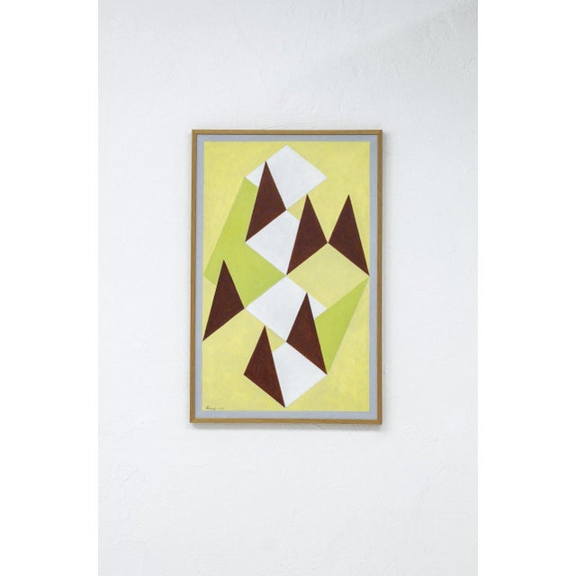 Painting by Swedish painter Bertil Öhlund. Oil on canvas, Sweden, 1957. Frame made of oak. Excellent condition with very...