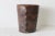 Brown Handcrafted Distressed Leather Nailhead Carved Peruvian Souvenir Wastebasket Vintage For Sale - Image 8 of 12