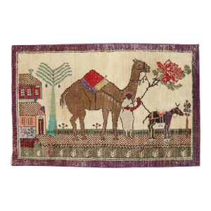 Zabihi Collection Vintage Turkish Camel Donkey Rug
