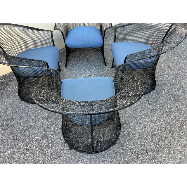 1950s Vintage 1950s Sculptural Drape Wire Mesh Chairs Attributed to Russel Woodard, 4 Pieces For Sale - Image 5 of 15
