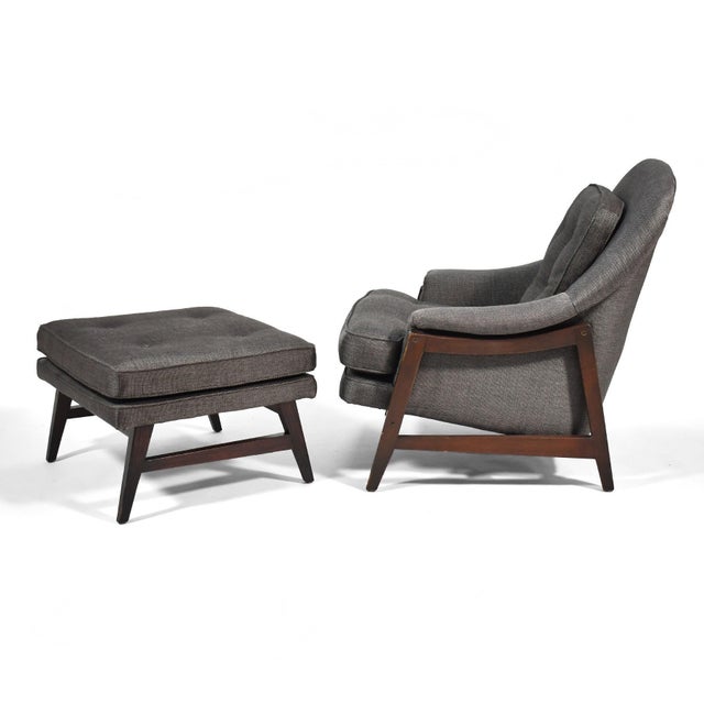 Brown Edward Wormley Model 5701 Lounge Chair & Ottoman For Sale - Image 8 of 8