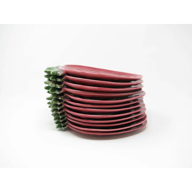 Vintage Cemar California Pottery Strawberry Salad Plates - 12 Pieces For Sale - Image 4 of 11