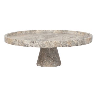 Silver Travertine Cake Stand from Kiwano Concept For Sale
