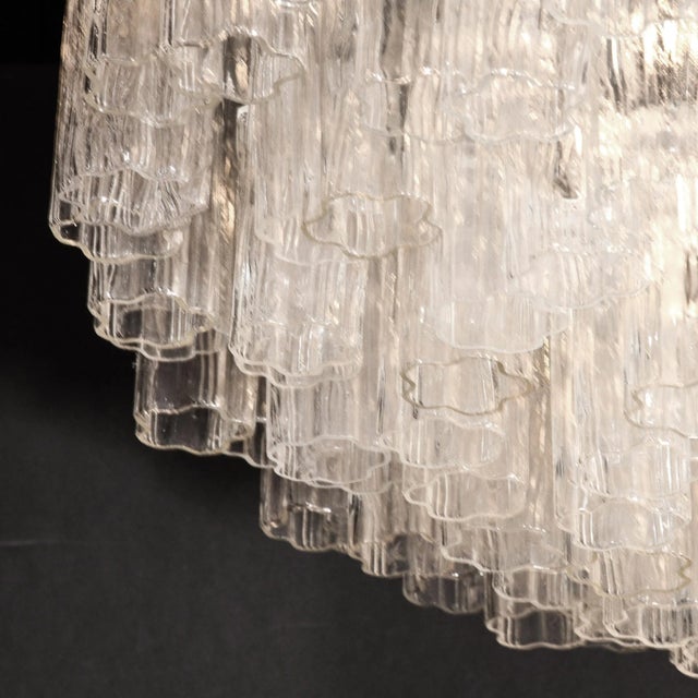 1970s 1970s Mid-Century Modernist Seven Tier Tronchi Chandelier in Transparent Murano Glass For Sale - Image 5 of 13