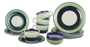 Maria Tea Service in Glazed Faience from Rörstrand, 1970s, Set of 13