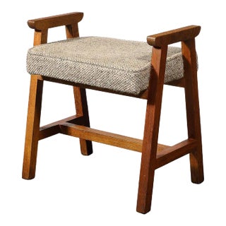 Mid-Century Modernist Oak Stool by Guillerme Et Chambron Edition Votre Maison For Sale