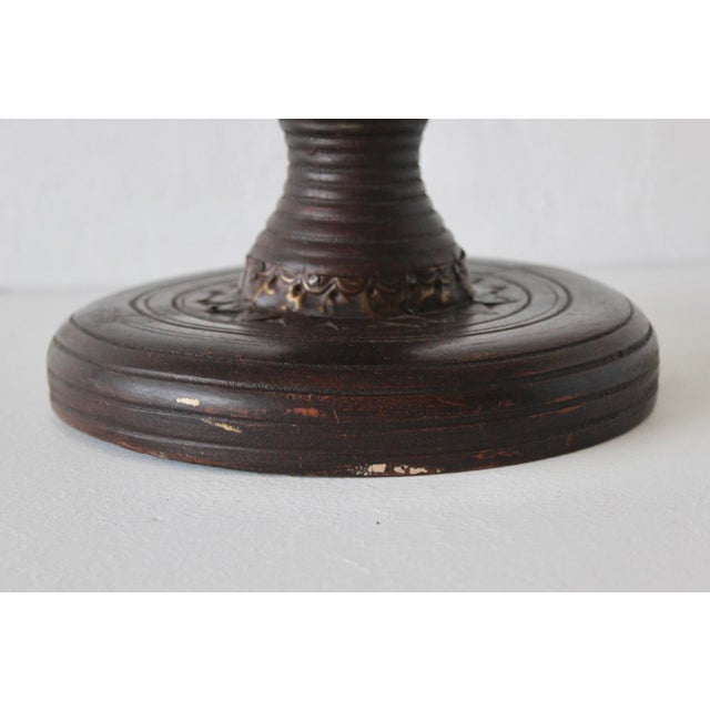 French Style Mid-Century Turned Pedestal Stool Plant Stand Vintage Mid-Century For Sale - Image 15 of 17