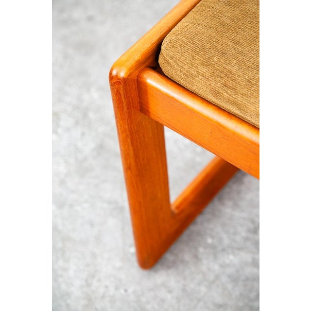 1960s Mid Century Danish Modern Ottoman Stool Brown Tan Fabric Rectangular Footrest For Sale In Sacramento - Image 6 of 12