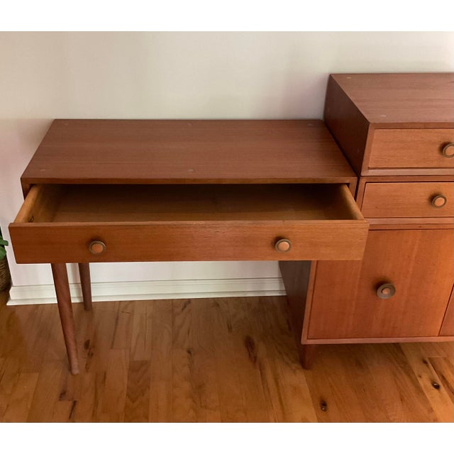 Vintage Mengel Permanized Furniture Modular Four Piece Desk MidCentury Modern, Circa 1950's