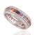 Not Yet Made - Made To Order 2.53 Ct Geometric Multi Sapphire & Diamond Three Row Eternity Band Ring, Size 6 For Sale - Image 5 of 13