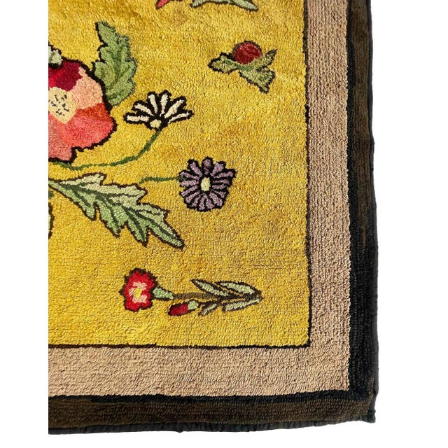 Antique American Folk Art Hooked Rug For Sale In Providence - Image 6 of 8