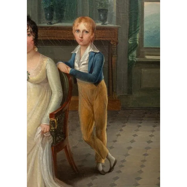 Gold Francois Kinson Family Portrait Oil on Canvas For Sale - Image 8 of 10