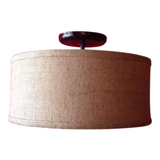 Flush Mount Burlap Shade Ceiling Light For Sale