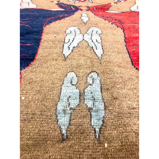 1970s Animal Print Handwoven Shiraz Area Rug 6'9" X 9'3" For Sale - Image 4 of 12