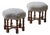 Mid-Century Danish Oak Stools with Shearling Lambswool Upholstery, 1950s, Set of 2 For Sale
