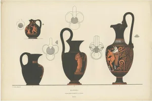 Genick, Illustration of Greek Ceramics: Kannen, 1883, Print