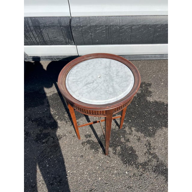 Early 20th Century Neoclassical Marble Top Accent Table For Sale - Image 4 of 5