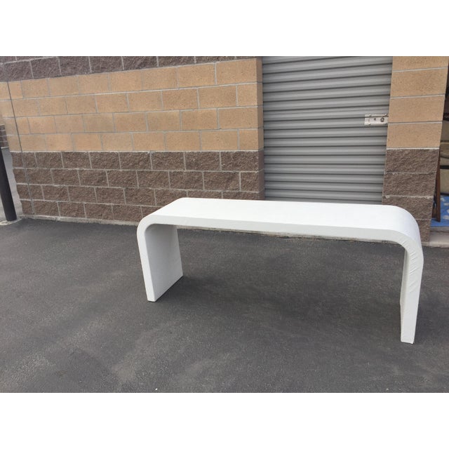 Plastic Vintage Karl Springer Style Mid Century Modern Waterfall Console Table For Sale - Image 7 of 7