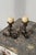 Vintage Wrought Iron Scrolling Candleholders, A Pair, Circa Mid-20th Century. Constructed from wrought iron with spiraling...