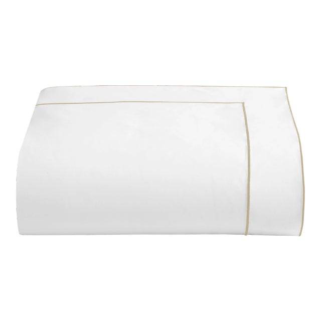Salerno Bedding Full/Queen Duvet in White/Champagne For Sale
