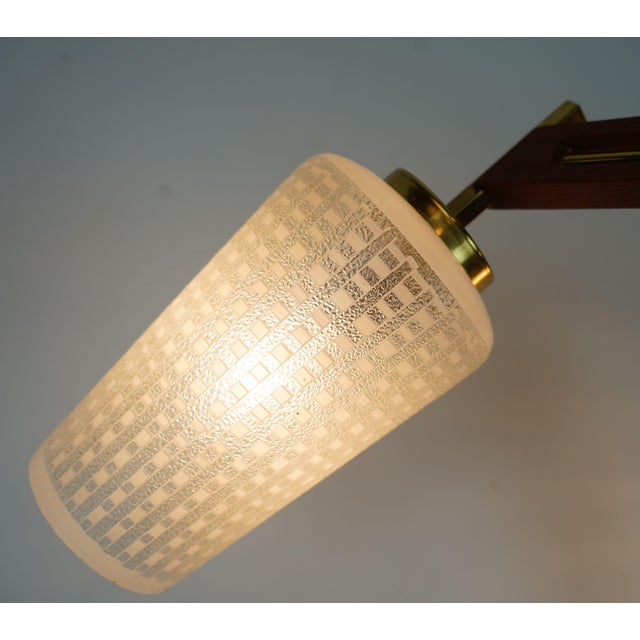 Mid-Century Sputnik 8-Light Chandelier in Teak, Brass, and Glass, 1960s For Sale - Image 9 of 15