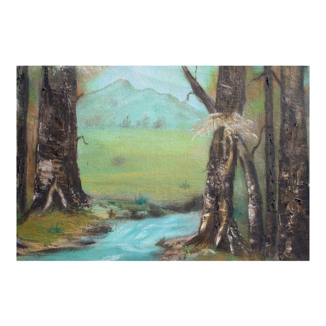 Alice Egge "Sycamore Trees Near Stream" Impressionist Landscape 1960s For Sale