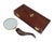 Mid 20th Century Mid-Century Brass Magnifying Glass With Horn Handle in Wooden Box For Sale - Image 5 of 5