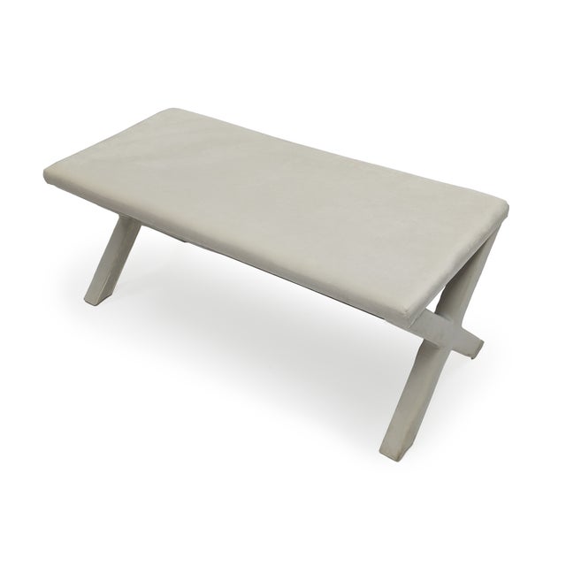 This Zentique glam bench features a plush off-white velvet top. At 42" wide and 17.5" high, it adds a luxurious accent to...