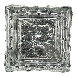 Mid 20th Century Brutalist Glass Block Ashtray For Sale