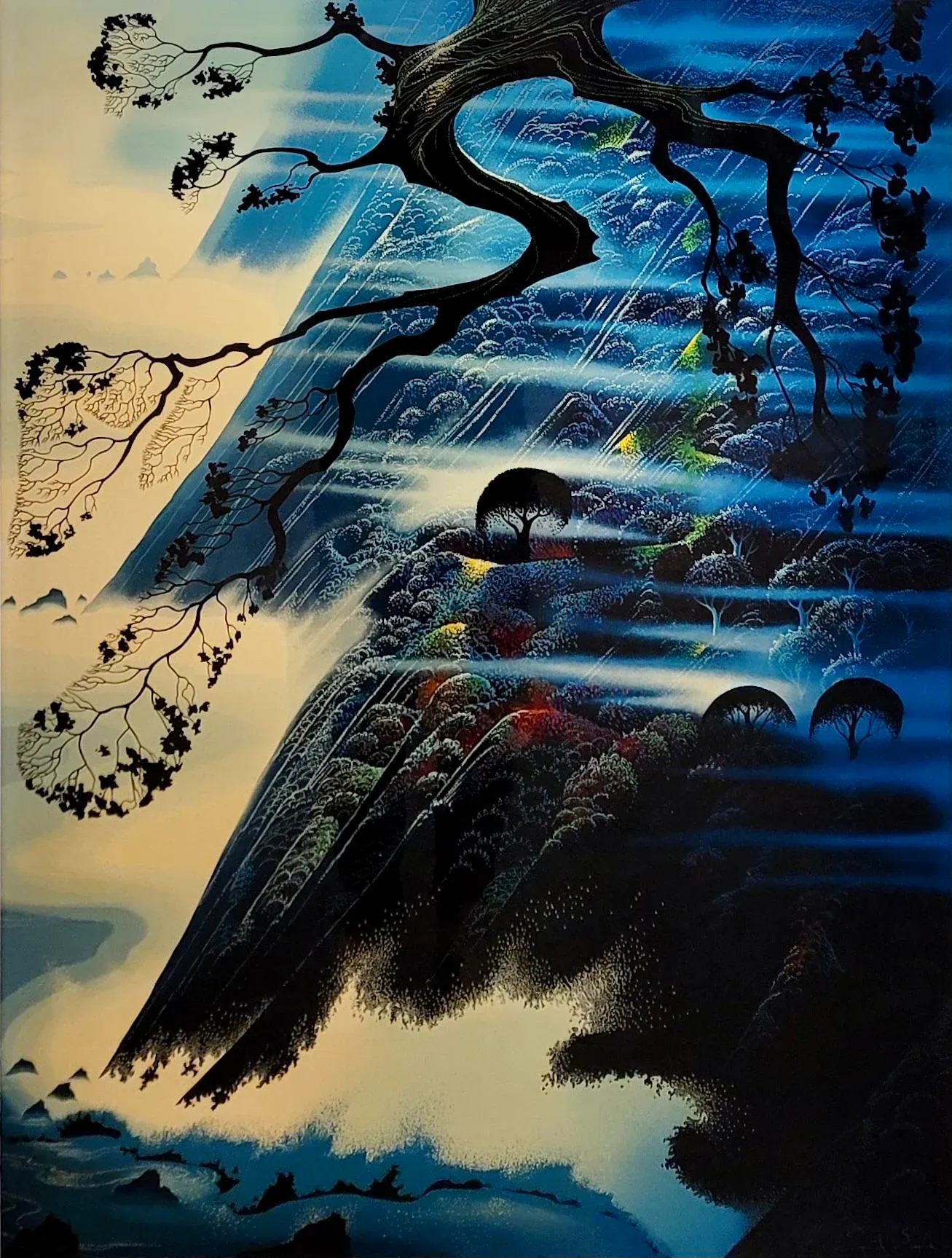 ス*カ様 【絵画】Eyvind Earle 風景画/アイベン・アール/サマー・デ Eyvind Earle - Fog Light on the Sea Side-Limited Edition Serigraph