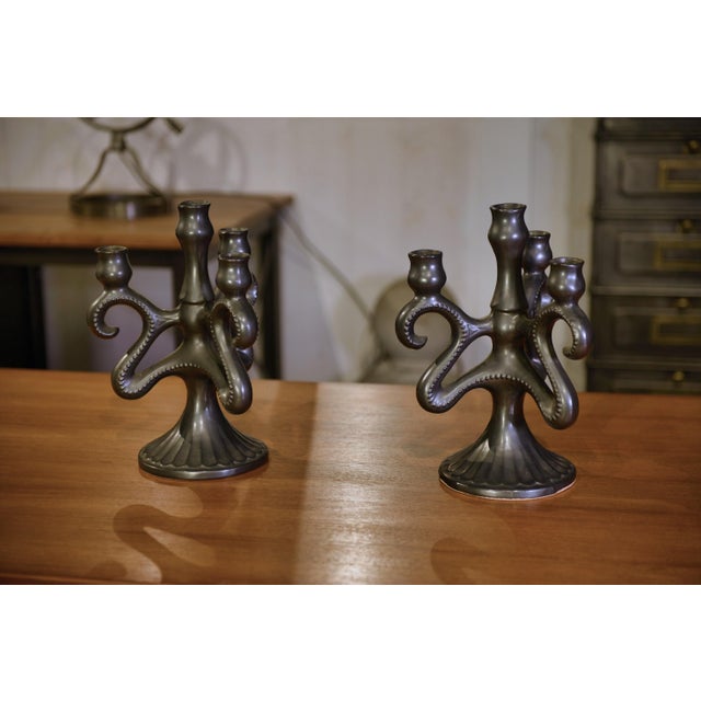 Vintage Ceramic Candlesticks, 1950s, Set of 2 For Sale - Image 12 of 13