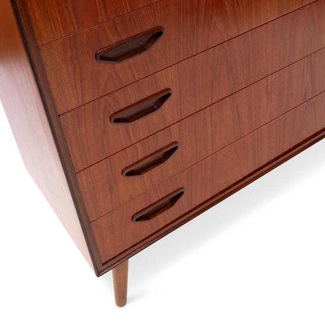 Wood Vintage Danish Mid-Century Six Drawer Teak Dresser For Sale - Image 7 of 8