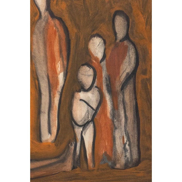 Late 20th Century Illegibly Signed Figural Composition Mixed Media For Sale - Image 5 of 8