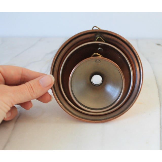 Vintage Copper Funnels S/3 For Sale - Image 9 of 9