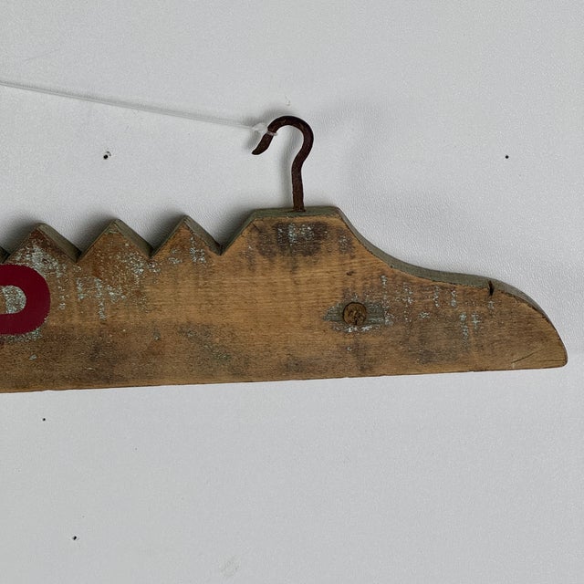 Mid 20th Century Unique Vintage Wood Shop Carpenter Double Sided Trade Sign For Sale - Image 5 of 12