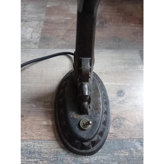 Black Art Deco Table Lamp in Metal, 1920 For Sale - Image 8 of 10