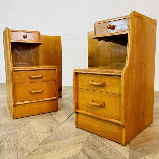 A lovely pair of mid century e. Gomme / g plan ‘brandon’ bedside cabinets, first launched in 1953. this beautiful vintage...