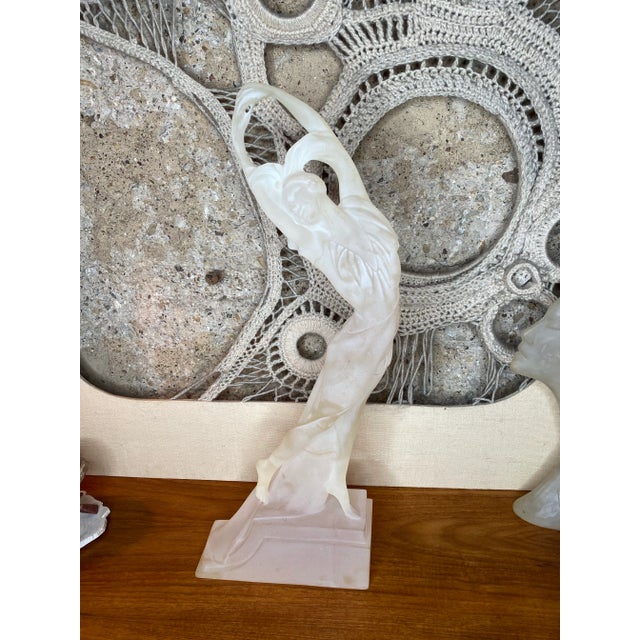 1970s Art Deco Frosted Satin Lucite Dancing Lady Figurine For Sale - Image 4 of 12