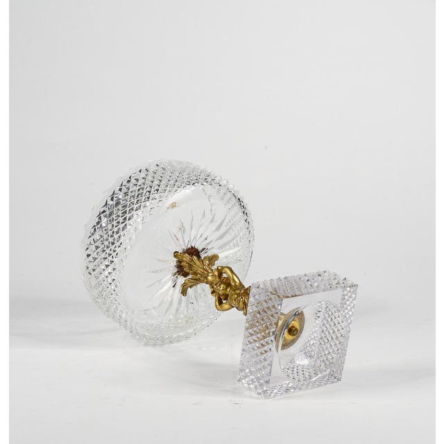 Gold Backsplash in Worked Crystal & Brass, 1980s For Sale - Image 8 of 10