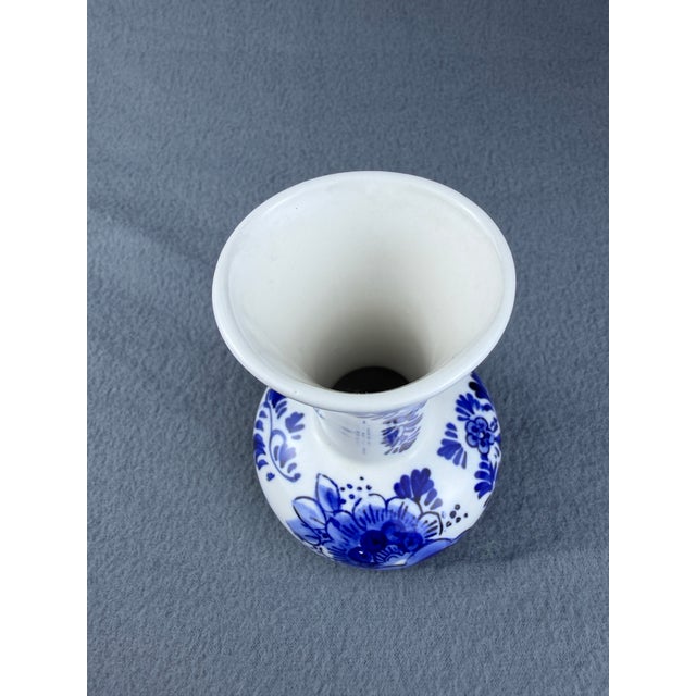 Delft Vintage Hand-Painted Delft Blue Bud Vase, Windmill Motif, Pattern 528 For Sale - Image 4 of 18