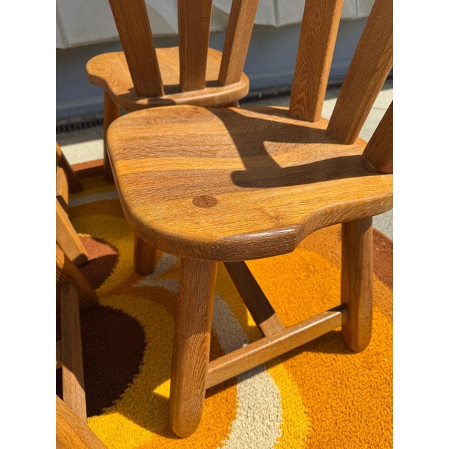 Brown Brutalist Chair in Oak by De Puydt, 1960s For Sale - Image 8 of 12
