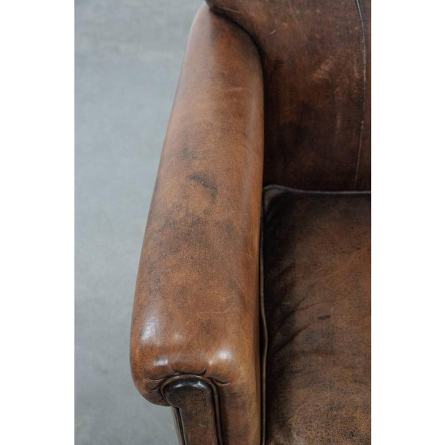 Animal Skin Vintage Club Chair in Sheepskin Leather For Sale - Image 7 of 14