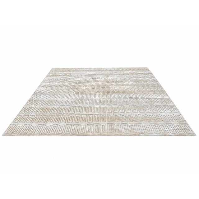 Sand Rh Rajouri Silk & Wool Rug – 9' × 12' Sand | Hand-Knotted Silk & Wool | Hand-Carved | Made in Nepal For Sale - Image 8 of 18