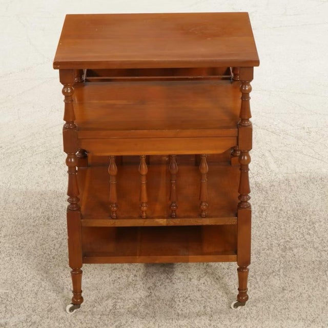 1970s Mid 70's Carl Forslund Cherry Side Table / Magazine Rack For Sale - Image 5 of 7