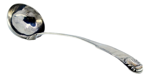 Silver Soup Ladle with Grooves